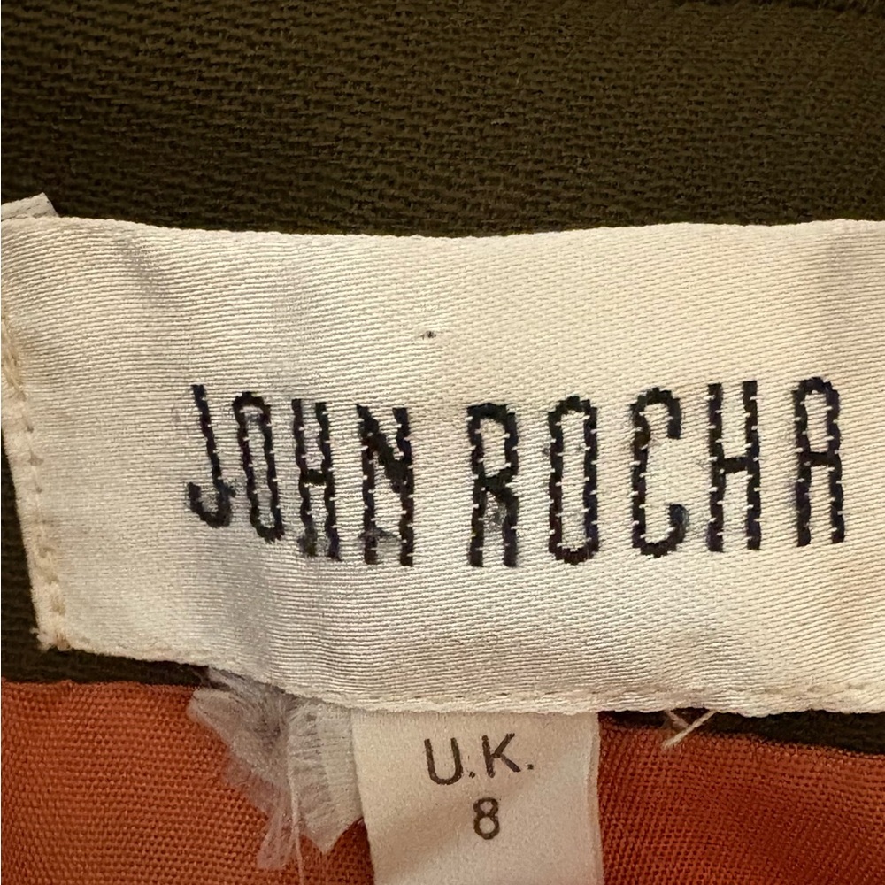 John Rocha Vintage Olive Double-Breasted Women's Blazer - Picture 4 of 4